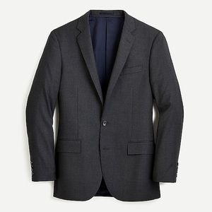 NWT J. Crew Ludlow Slim Suit Jacket Wool Charcoal 40S